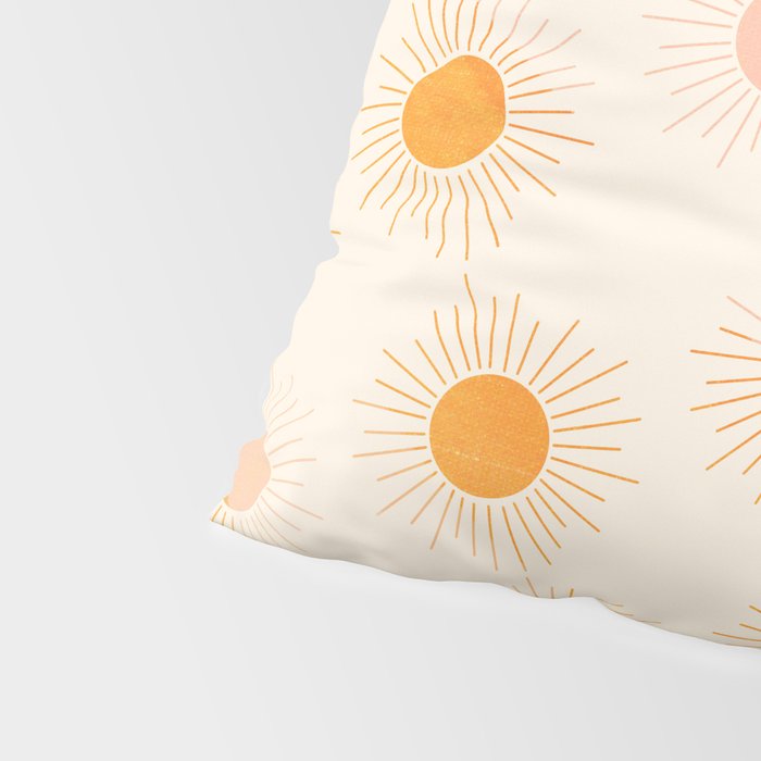 Sherbet Sunnies | Boho Sun Pattern Pillow Sham Gallery Image 4