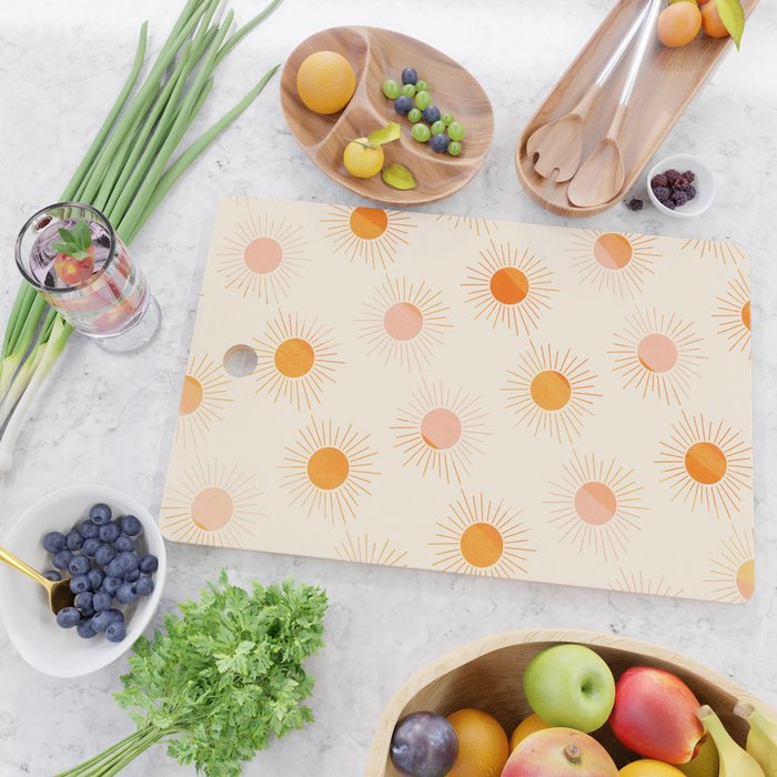 Sherbet Sunnies | Boho Sun Pattern Cutting Board Gallery Image 2