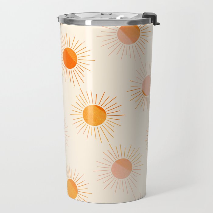 Sherbet Sunnies | Boho Sun Pattern Travel Mug Gallery Image 2