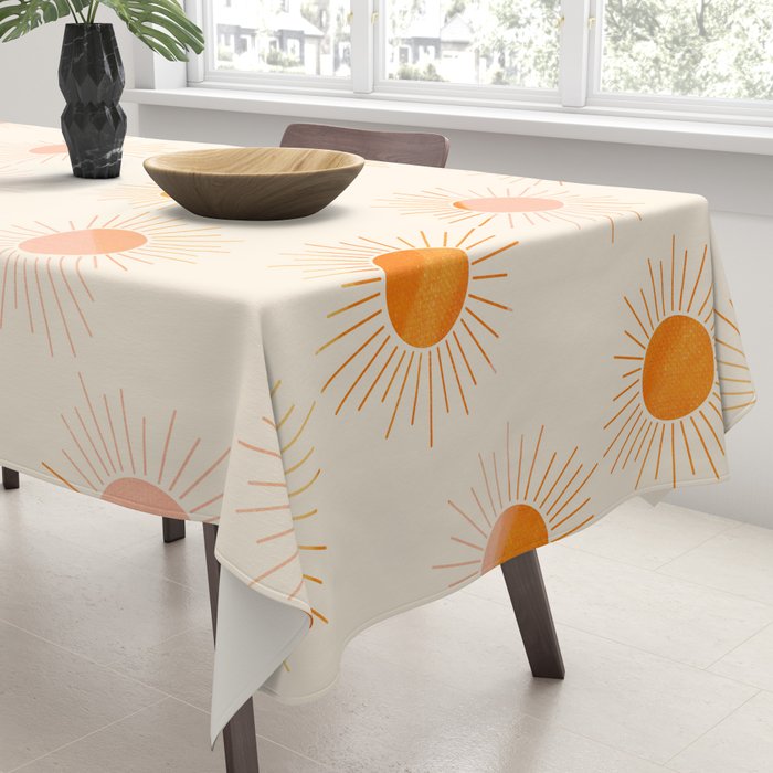 Sherbet Sunnies | Boho Sun Pattern Tablecloth Gallery Image 3