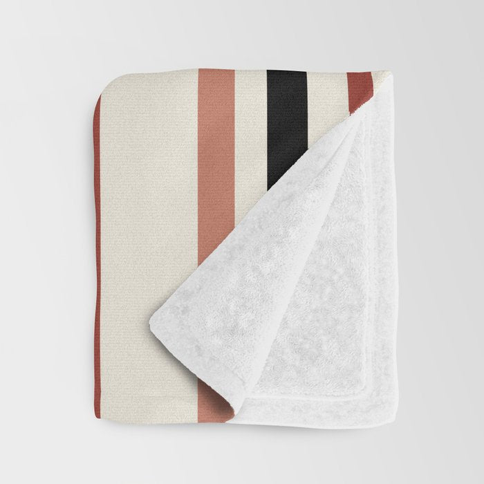 Classic Stripes XI - Neutral Pink Throw Blanket Gallery Image 3