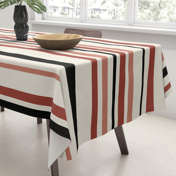 Classic Stripes XI - Neutral Pink Tablecloth Gallery Image 3