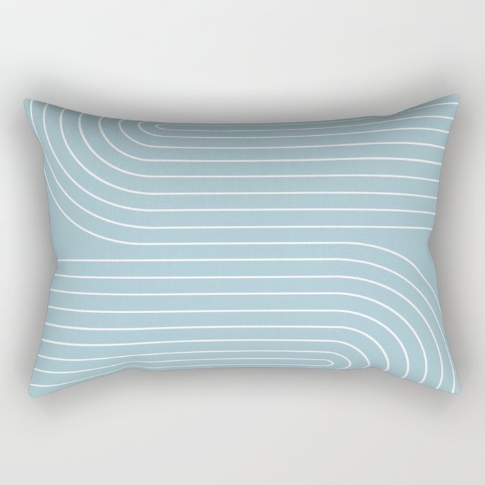 Minimal Line Curvature XCVII Sky Blue Rectangular Pillow Gallery Image 2