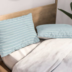 Minimal Line Curvature XCVII Sky Blue Pillow Sham Gallery Image 2
