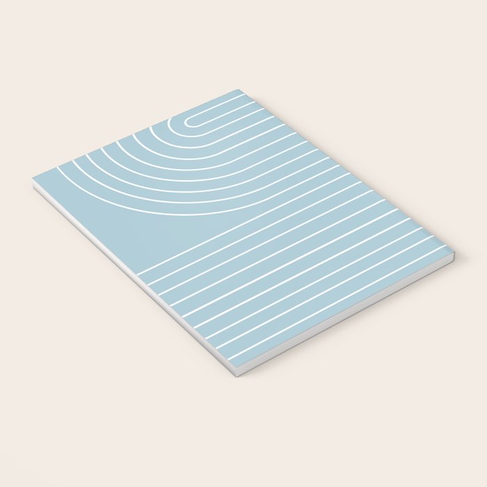 Minimal Line Curvature XCVII Sky Blue Notebook Gallery Image 3