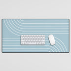 Minimal Line Curvature XCVII Sky Blue Desk Mat Gallery Image 1