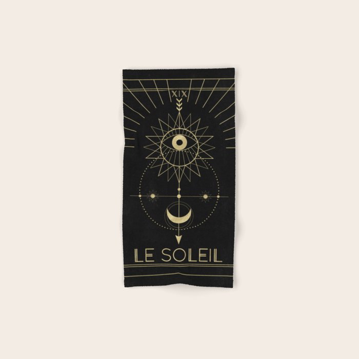 Le Soleil or The Sun Tarot Hand & Bath Towel Gallery Image 1