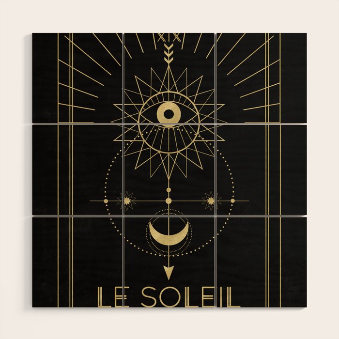 Le Soleil or The Sun Tarot Wood Wall Art Gallery Image 1