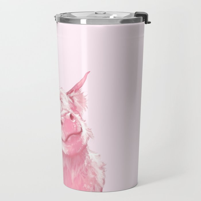 Highland Cow Pink Travel Mug Gallery Image 2