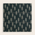 Pine Trees . Navy Wood Wall Art Gallery Image 1