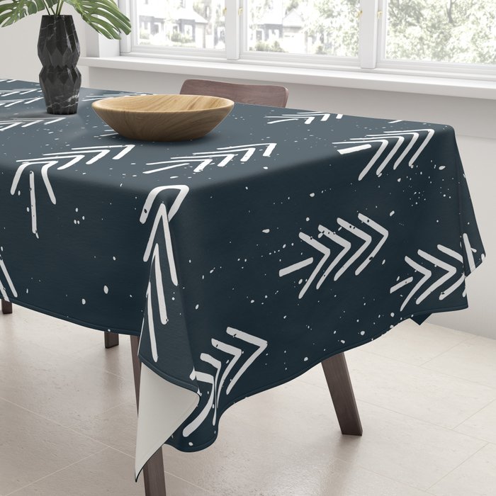 Pine Trees . Navy Tablecloth Gallery Image 3