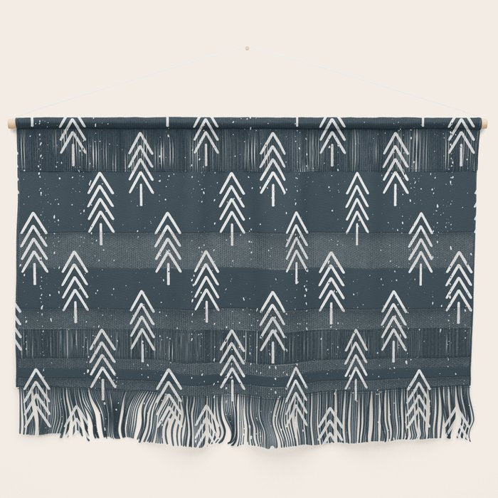 Pine Trees . Navy Wall Hanging Gallery Image 1