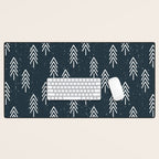 Pine Trees . Navy Desk Mat Gallery Image 1