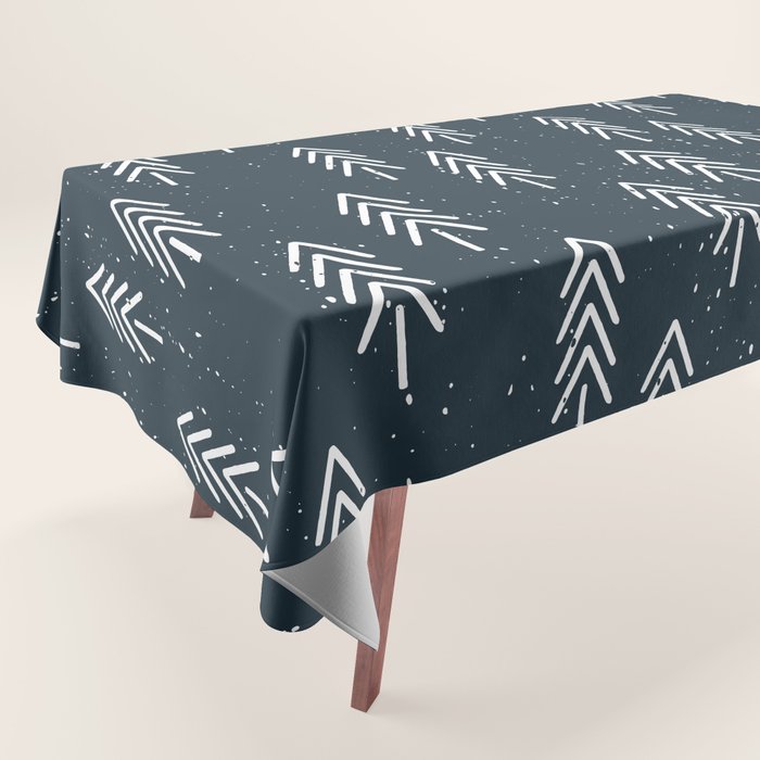 Pine Trees . Navy Tablecloth Gallery Image 1