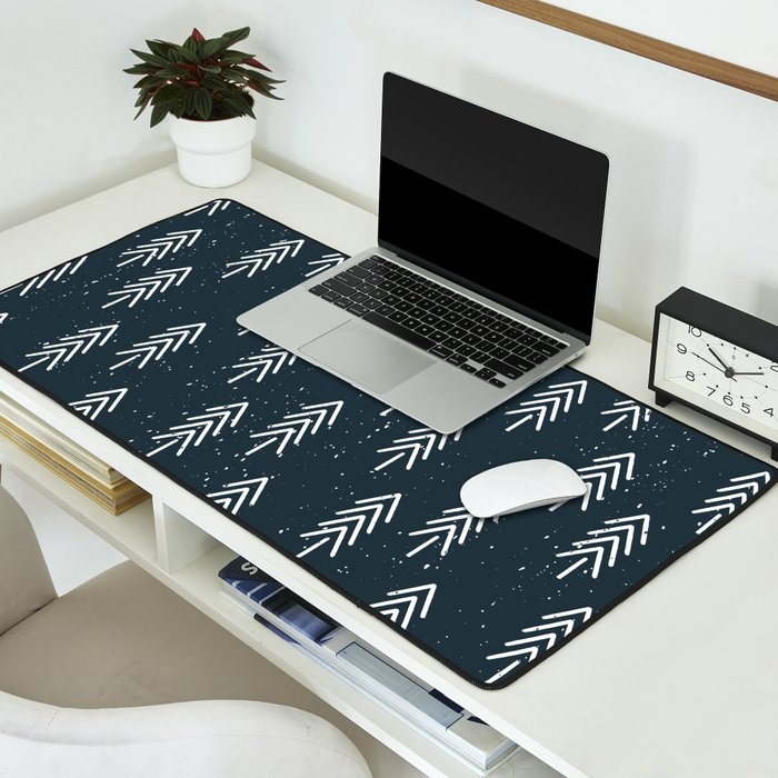 Pine Trees . Navy Desk Mat Gallery Image 2