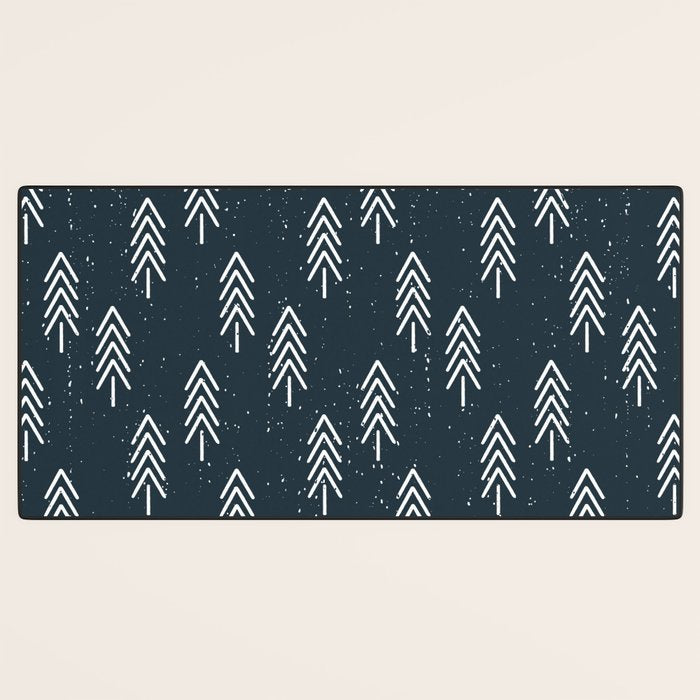 Pine Trees . Navy Desk Mat Gallery Image 3