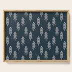 Pine Trees . Navy Serving Tray Gallery Image 1