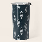 Pine Trees . Navy Travel Mug Gallery Image 2