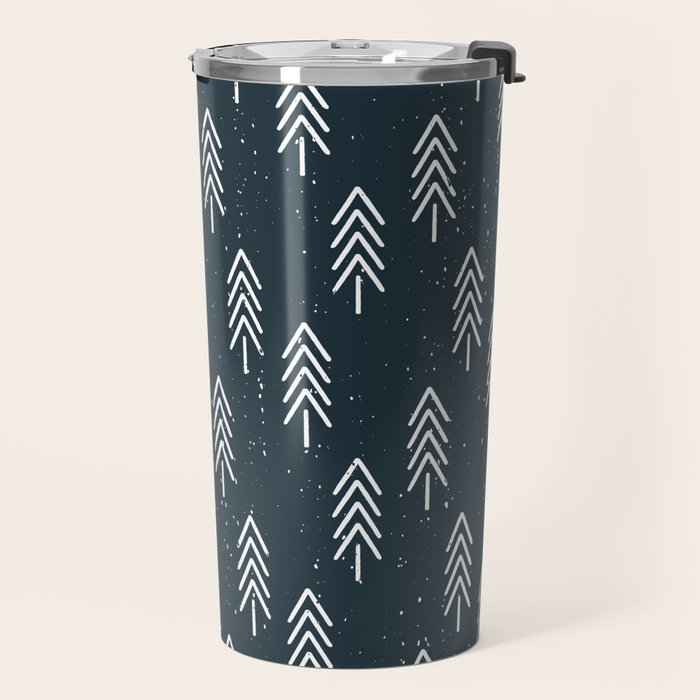 Pine Trees . Navy Travel Mug Gallery Image 2