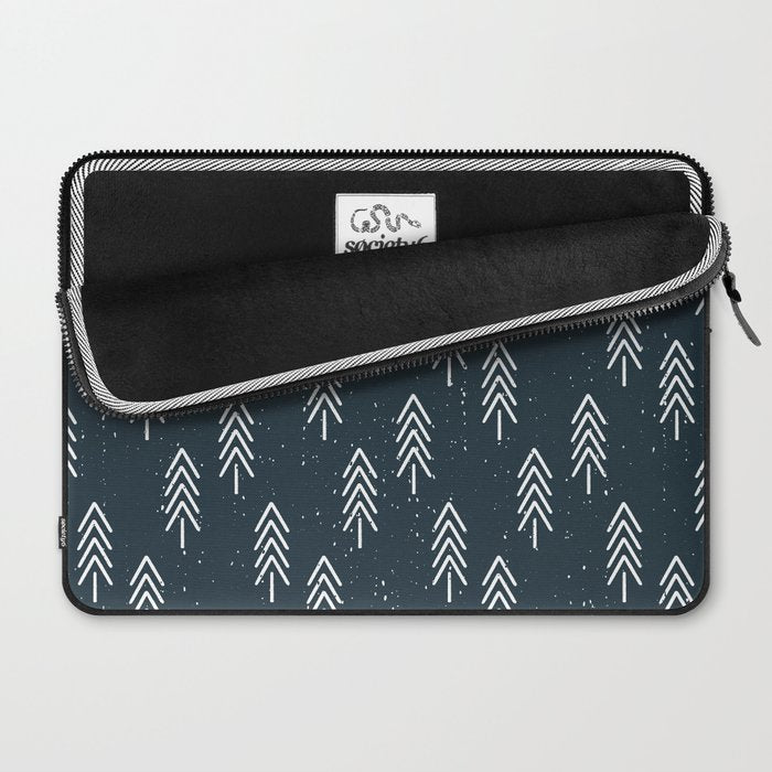 Pine Trees . Navy Laptop Sleeve Gallery Image 2