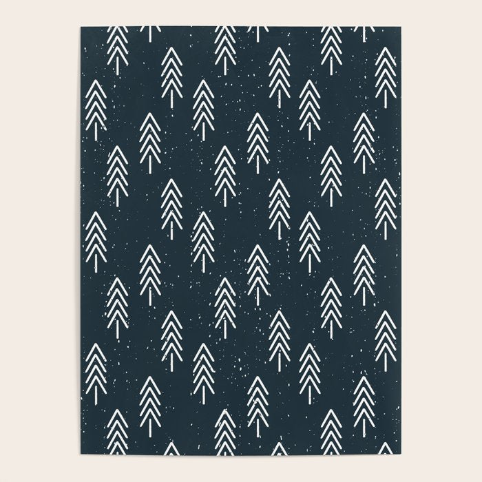 Pine Trees . Navy Poster Gallery Image 1
