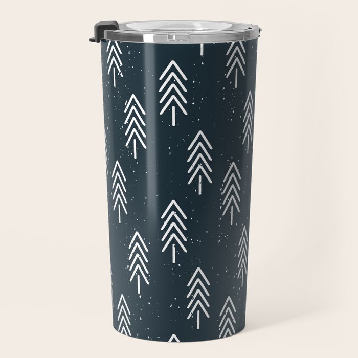 Pine Trees . Navy Travel Mug Gallery Image 3