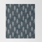 Pine Trees . Navy Throw Blanket Gallery Image 2