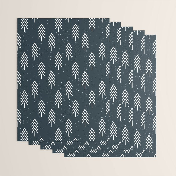 Pine Trees . Navy Wrapping Paper Gallery Image 3