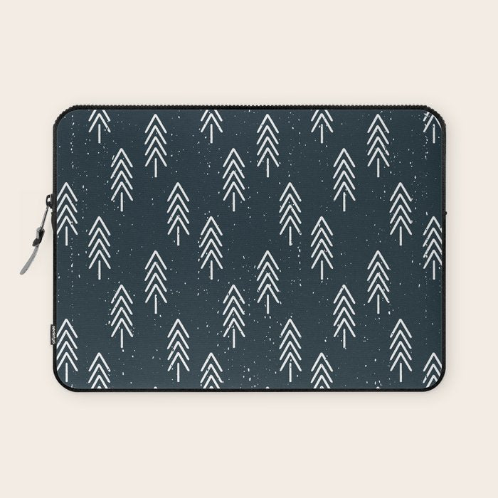 Pine Trees . Navy Laptop Sleeve Gallery Image 1