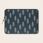 Pine Trees . Navy Laptop Sleeve Gallery Image 1