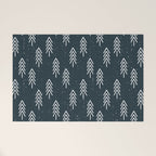 Pine Trees . Navy Welcome Mat Gallery Image 1