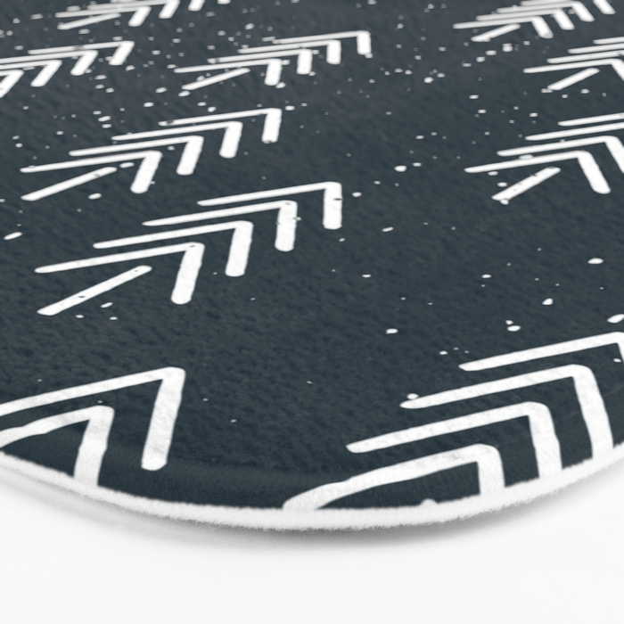 Pine Trees . Navy Bath Mat Gallery Image 3