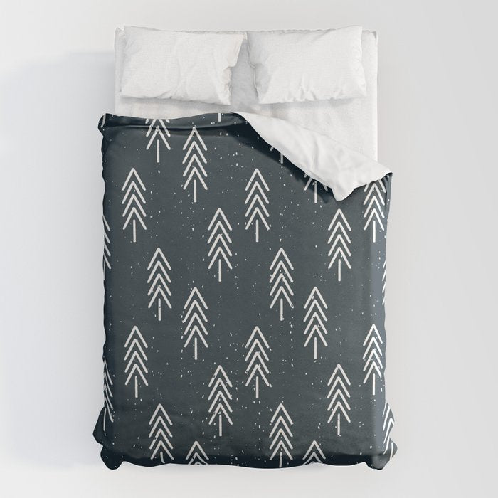 Pine Trees . Navy Duvet Cover Gallery Image 6