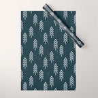Pine Trees . Navy Wrapping Paper Gallery Image 1