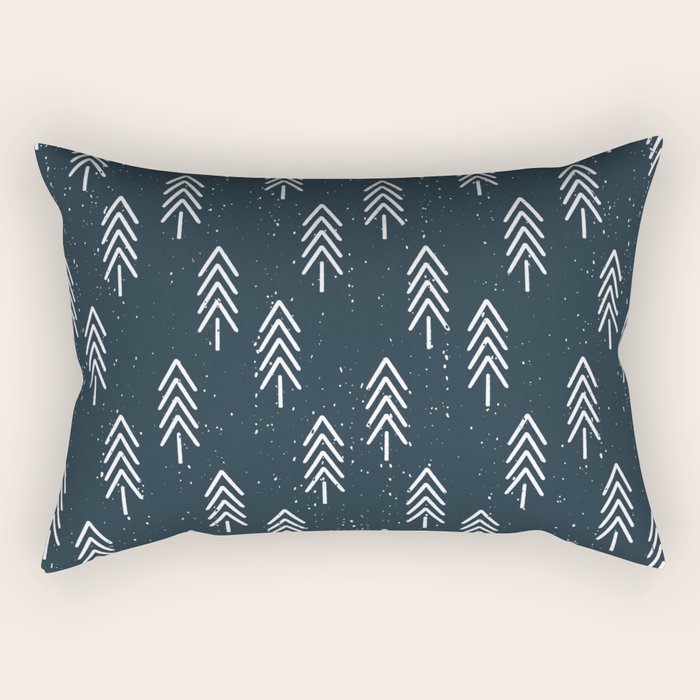 Pine Trees . Navy Rectangular Pillow Gallery Image 2