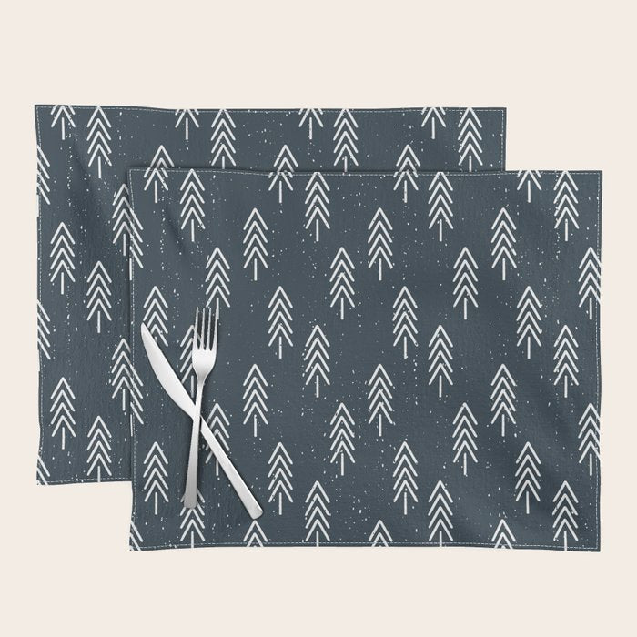 Pine Trees . Navy Placemat Gallery Image 1