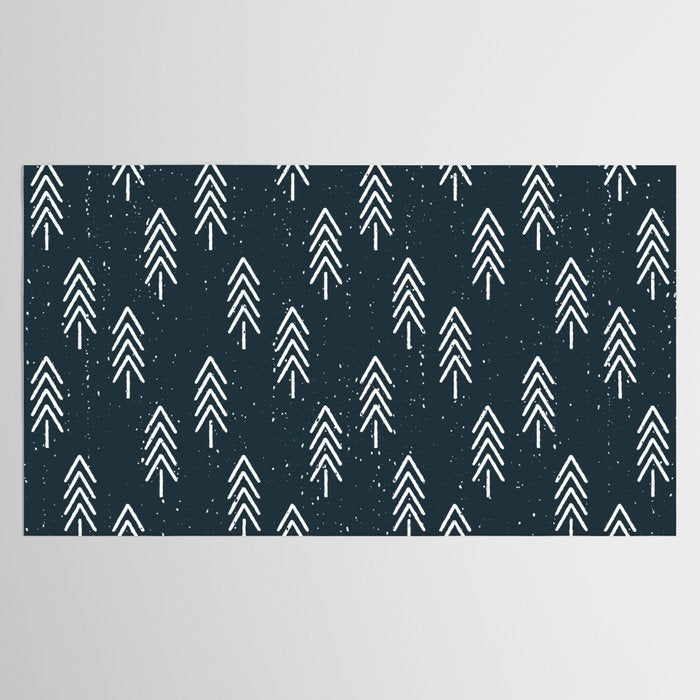 Pine Trees . Navy Tablecloth Gallery Image 2