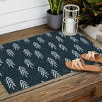 Pine Trees . Navy Outdoor Rug Gallery Image 2