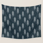 Pine Trees . Navy Wall Tapestry Gallery Image 4