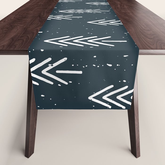 Pine Trees . Navy Table Runner Gallery Image 1