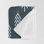 Pine Trees . Navy Throw Blanket Gallery Image 3