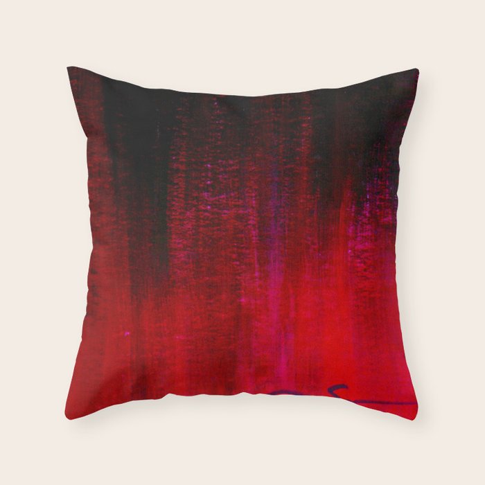 Red and Black Abstract Throw Pillow Gallery Image 1