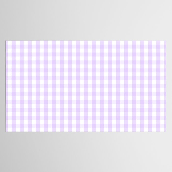 Chalky Pale Lilac Pastel and White Gingham Check Plaid Tablecloth Gallery Image 2