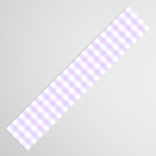 Chalky Pale Lilac Pastel and White Gingham Check Plaid Table Runner Gallery Image 3