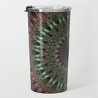 Purple and green mandala Travel Mug Gallery Image 3