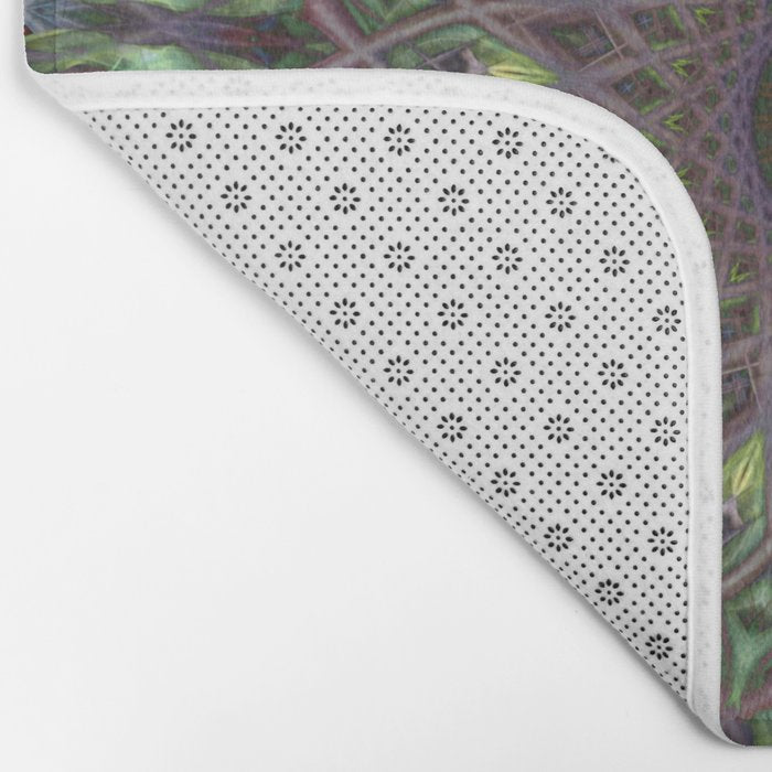 Purple and green mandala Bath Mat Gallery Image 2