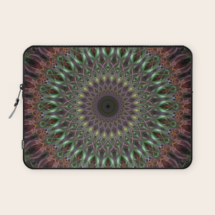 Purple and green mandala Laptop Sleeve Gallery Image 1
