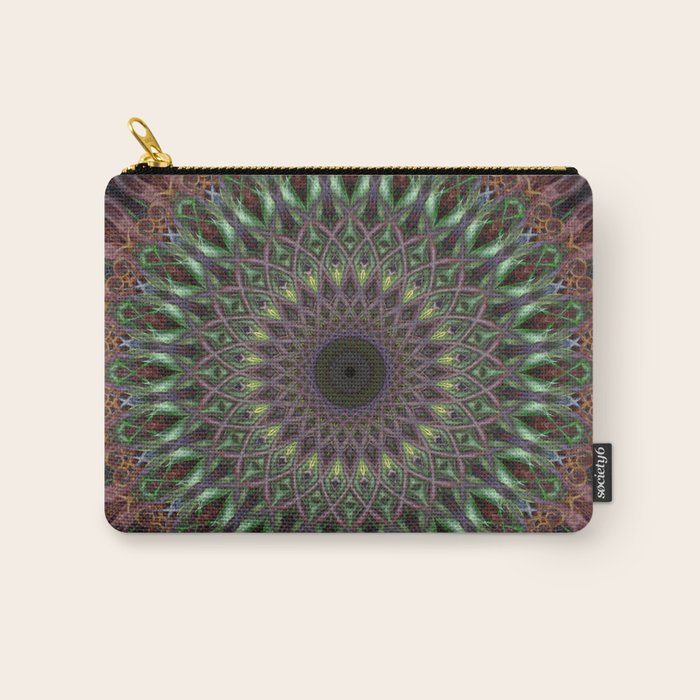 Purple and green mandala Carry All Pouch Gallery Image 1