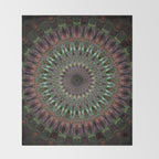 Purple and green mandala Throw Blanket Gallery Image 2