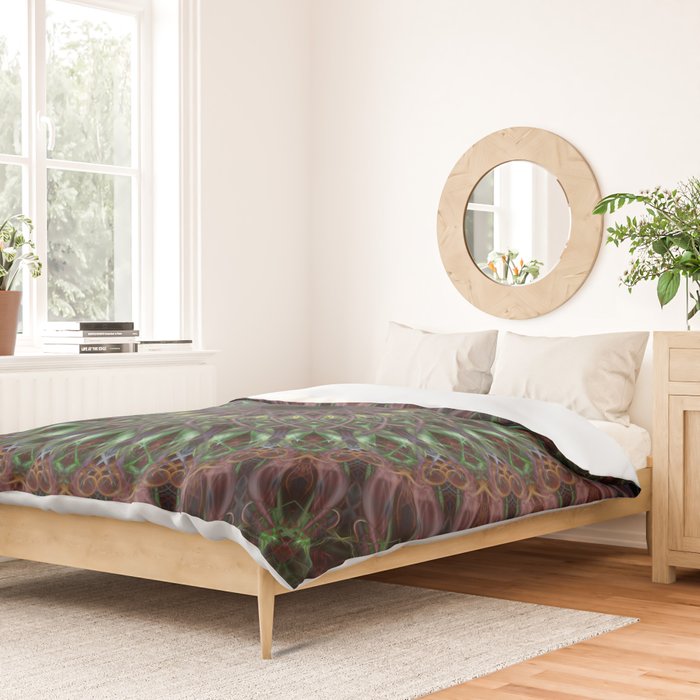 Purple and green mandala Duvet Cover Gallery Image 2